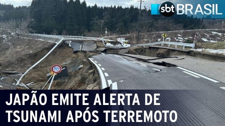 Japão emite alerta de tsunami após terremoto de magnitude 7,6 | SBT Brasil (01/01/24)
