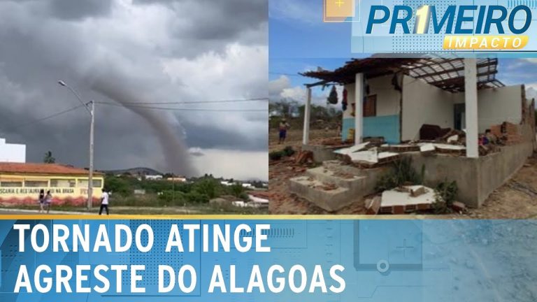 Tornado atinge agreste de Alagoas e destelha casas | Primeiro Impacto (23/02/24)