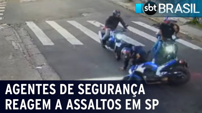 Bandidos que roubariam moto são mortos por agentes de segurança | SBT Brasil (15/12/23)