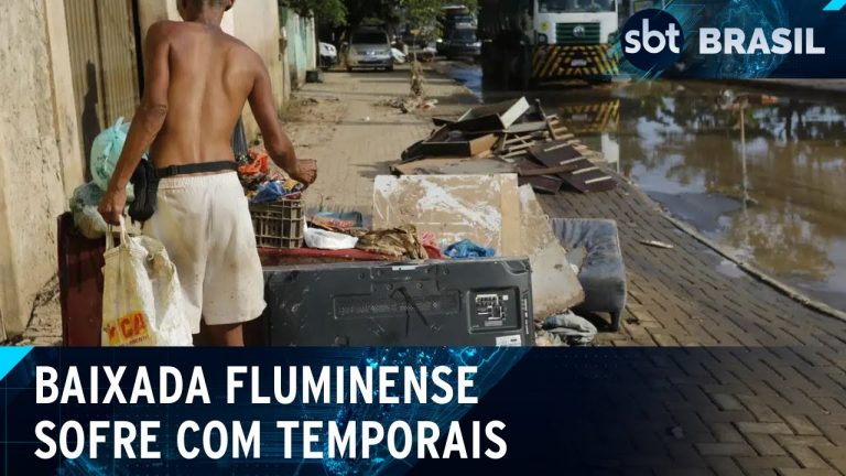 Baixada fluminense é uma das regiões mais afetadas por temporais | SBT Brasil (23/03/2024)