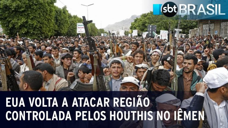 EUA volta a atacar região controlada pelos Houthis na capital do Iêmen | SBT Brasil (13/01/24)