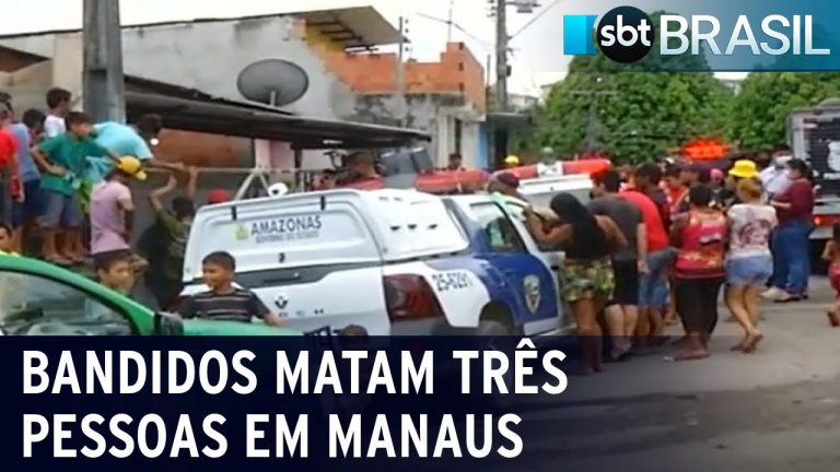 Criminosos invadem casa e atiram contra três pessoas em Manaus (AM) | SBT Brasil (02/10/21)