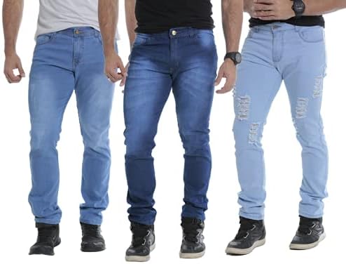 Calças Jeans Masculinas Sarja Skinny Com Lycra Ofertas Slim