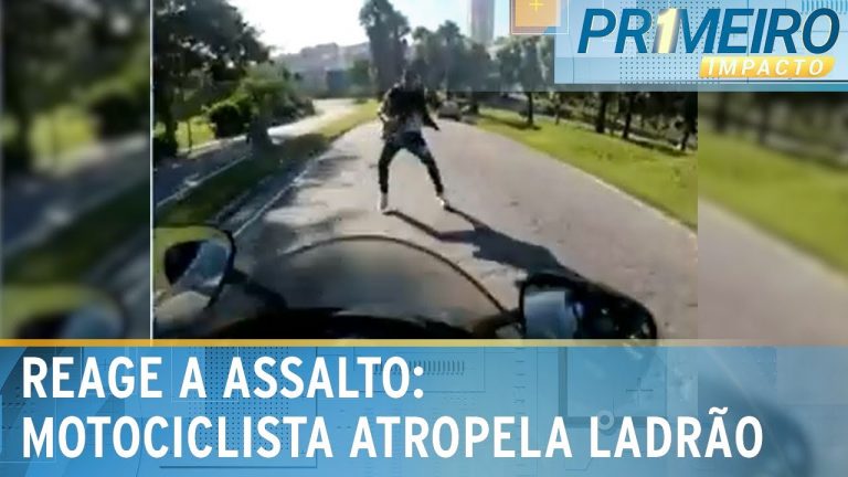 Motociclista atropela criminoso em tentativa de assalto em SP | Primeiro Impacto (12/02/24)