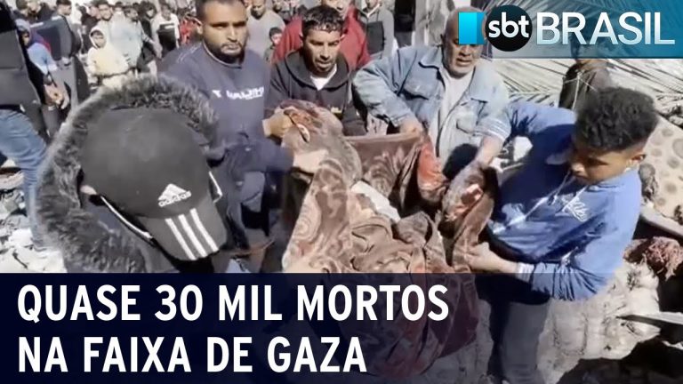 Guerra entre Israel e Hamas já deixou quase 30 mil mortos na Faixa de Gaza | SBT Brasil (22/02/24)