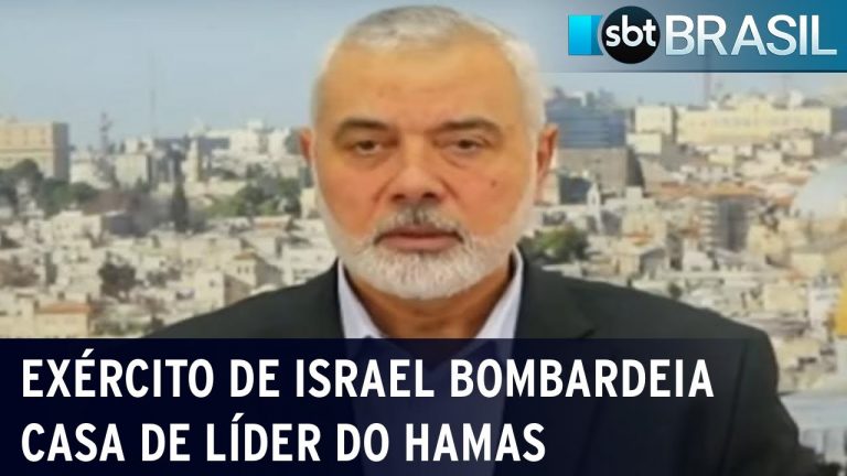 Líder político do Hamas tem casa bombardeada por exército israelense | SBT Brasil (16/11/23)