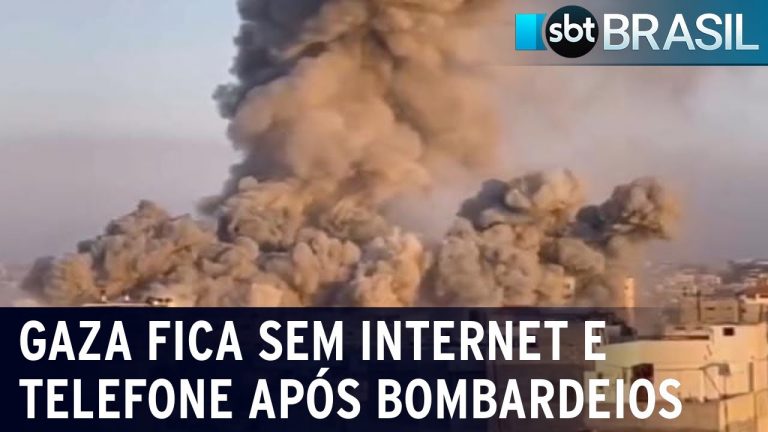 Gaza fica sem internet e telefone após bombardeios | SBT Brasil (28/10/23)
