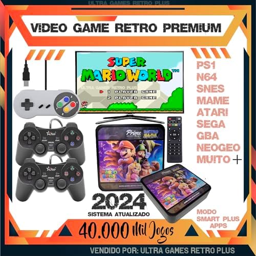 Ultra Game Retro Edição especial Filme Super Mario + 40.000 Mil Jogos + 3 Controles + Brindes