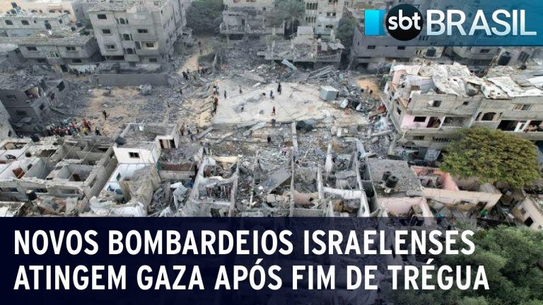 Novos bombardeios israelenses atingem Gaza após fim de trégua com o Hamas | SBT Brasil (02/12/23)
