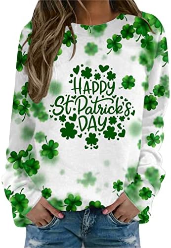 Camiseta feminina do Dia de São Patrício com estampa de coração St. Pattys Raglan Camiseta manga raglã casual tops