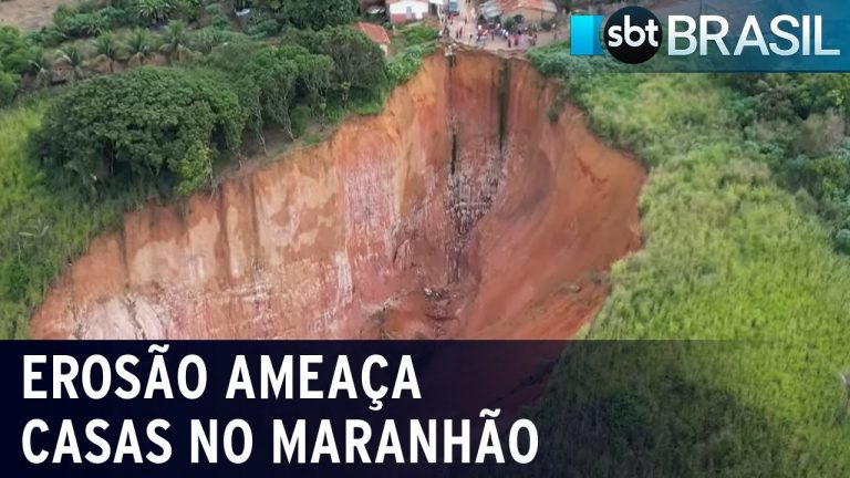 Erosão ameaça casas no MA; buracos podem chegar a 70 m de profundidade | SBT Brasil (29/03/23)