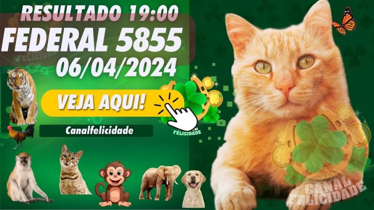 🔴 RESULTADOS AO VIVO DA  LOTERIA FEDERAL DO BRASIL  5855 – JOGO DO BICHO  – Live  06/04/2024