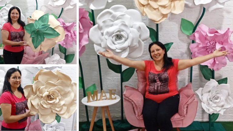 Como Fazer Decoração Para o dia das Mães com Flores Gigante de EVA Surpreenda sua mãe! DIY