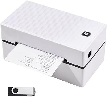 Henniu Impressora de etiquetas térmicas de mesa para impressão de etiquetas de pacotes de remessa 4×6 Tudo em um fabricante de etiquetas Conexão BT e USB sem fio 180 mm/s Impressora de etiquetas tér