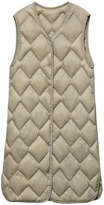BFAFEN Colete acolchoado longo feminino casaco de penas jaqueta bufante feminina casaco acolchoado feminino plus size casacos de inverno