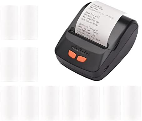Impressora de recibos portátil 58mm impressora térmica móvel sem fio BT Mini impressão de bilhetes compatível com Android iOS Windows com 11pcs rolos de papel térmico para restaurante supermercado/876