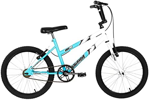 Bicicleta de Passeio Ultra Bikes Esporte Bicolor Aro 20 Reforçada Freio V-Brake Infantil Juvenil Azul Bebê/Branco
