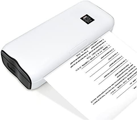 Impressora de papel portátil A4 Impressão térmica Wireless BT Connect Compatível com iOS e Android Mobile Photo Printer Suporte 210 mm de largura para viagens ao ar livre Home Office Impressão de White