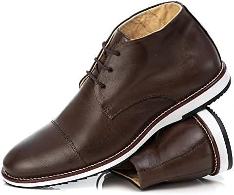 Sapato Bota Cano Baixo Oxford Casual Masculino Brogue Premium Couro Confort Andora