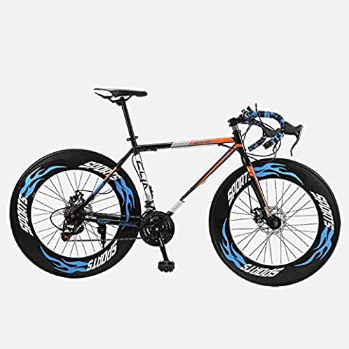 JWCN Bicicleta de estrada, 26 polegadas de 27 velocidades, freio de disco duplo, estrutura de aço de alto carbono, corrida de bicicleta de estrada, adulto masculino e feminino, moderno