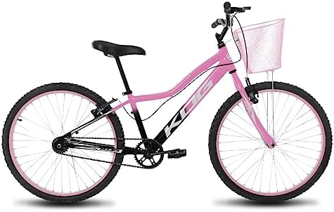 Bicicleta Infantil Feminina Aro 24 KOG Retro Alumínio Com Cestinha S/Marchas