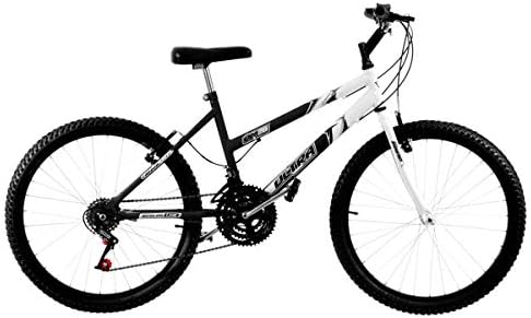 Bicicleta de Passeio Ultra Bikes Esporte Bicolor Aro 26 Reforçada Freio V-Brake – 18 Marchas Preto Fosco/Branco