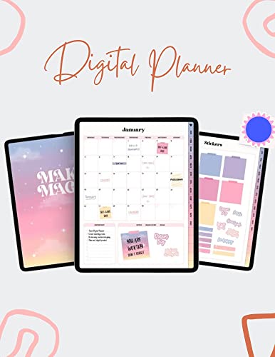 Undated Good notes Planner, iPad Planner Pdf, Monthly Digital Planner, Goodnotes Templates, Goodnotes Celestial , Celestial Planner (English Edition)