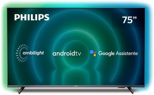 Smart TV 75″ 4K Ambilight 75PUG7906/78, Android, Comando de Voz, Dolby Vision/Atmos, VRR/ALLM, Bluetooth 5.0