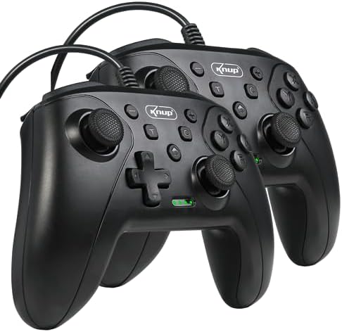 Kit 2 Controle com Fio USB Nintendo Switch Pro Joystick Video Game Analógico Vibratório PC Computador Notebook Mac