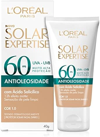 Protetor Solar Facial L’Oréal Paris Solar Expertise Antioleosidade Fps60 Cor 1.0 Clara 40G
