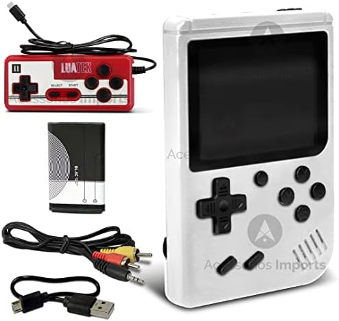 Mini Game Portátil Game 2 Player Box Plus 400 Jogos Na Memoria + Controle Cabo Av – Pode Ligar a TV (Branco)