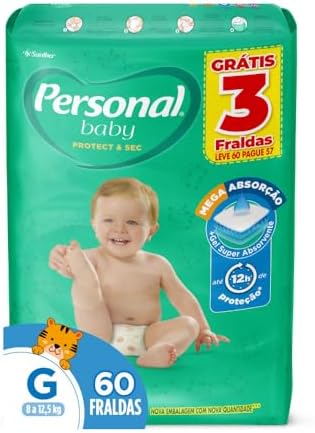 Personal Fralda Baby Protect&Sec G Leve 60 Pague 57 Unidades