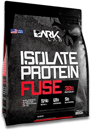 Whey Isolate Protein Fuse 1,8kg | BCAAs | Whey Protein | Glutamina e Aminoácidos Essenciais | Ganho de Músculos | Ganho de Peso sem Gordura Dark Lab(Morango)