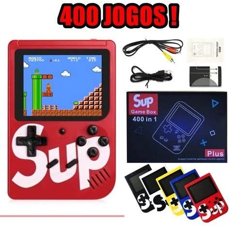 Mini Game Box Retro Portátil 400 Jogos At001 Sup + Cabo Av – Pode Ligar a TV