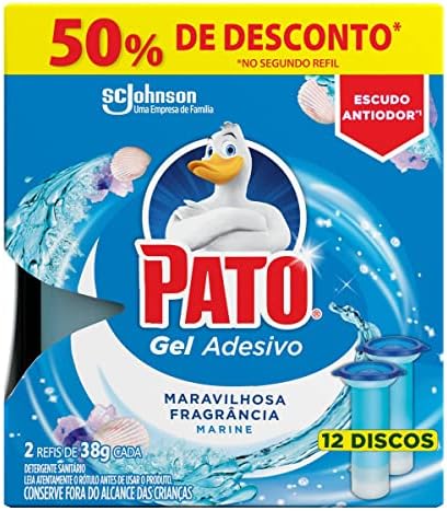 Pato Desodorizador Sanitário Gel Adesivo Marine Refil 12 Discos