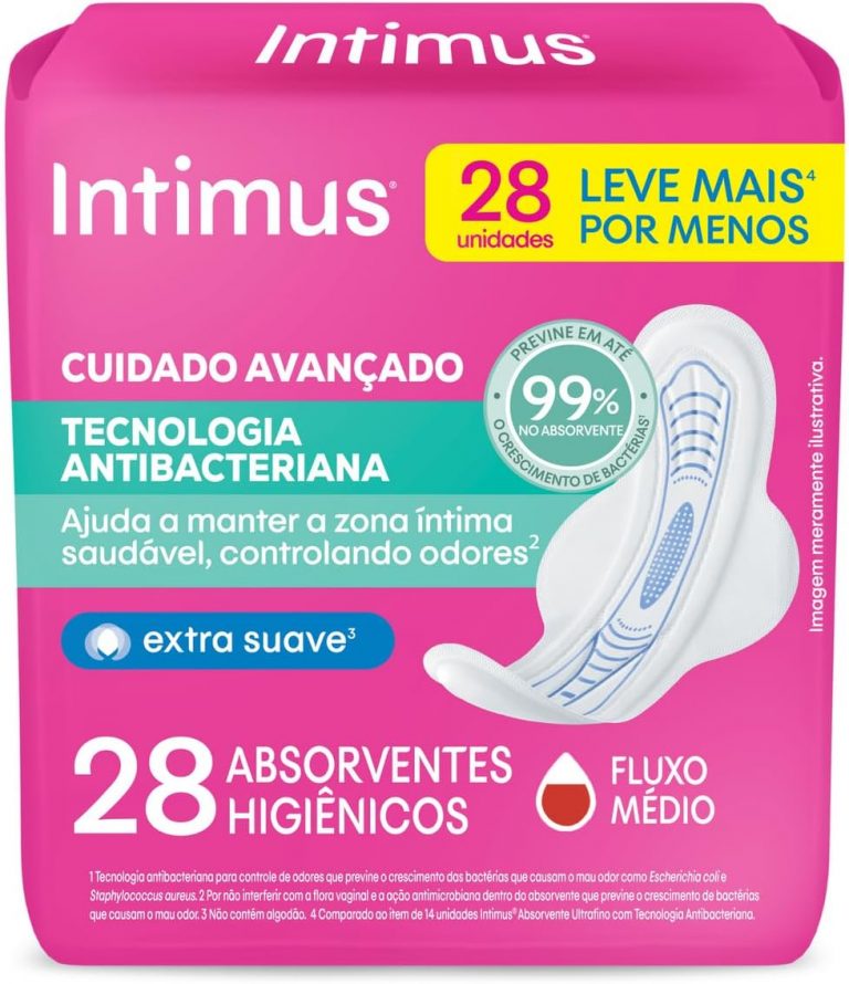 Absorvente Intimus Antibacteriana com Abas – 28 unidades