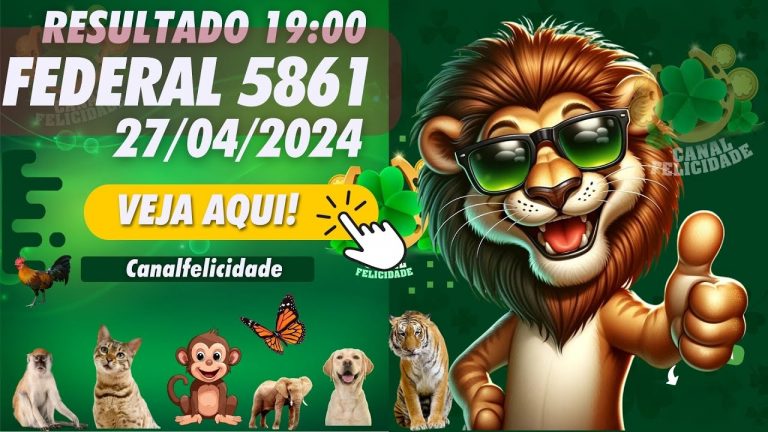 🔴 RESULTADOS AO VIVO –  LOTERIA FEDERAL DO BRASIL  extração 5861 – JOGO DO BICHO  – Live  27/04/2024