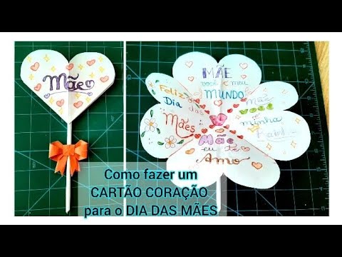 Como fazer um CARTÃO CORAÇÃO para o DIA DAS MÃES/ How to make an easy HEART CARD FOR MOTHER'S DAY
