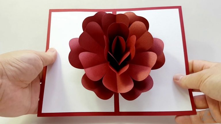 Cartão Pop Up Rosa 3D  – Dia das mães, pais, avós, namorados