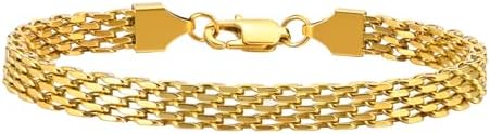 CAMBOS Pulseira de malha sólida de ouro 18K, pulseira de tênis moderna, joias de alta qualidade, presente feminino, presente de Natal