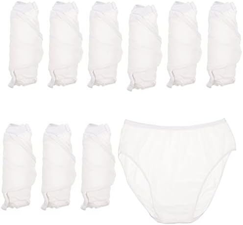 Healifty 10 peças de cuecas masculinas descartáveis de algodão para viagens, fitness, branca, Branco, 30X28CM