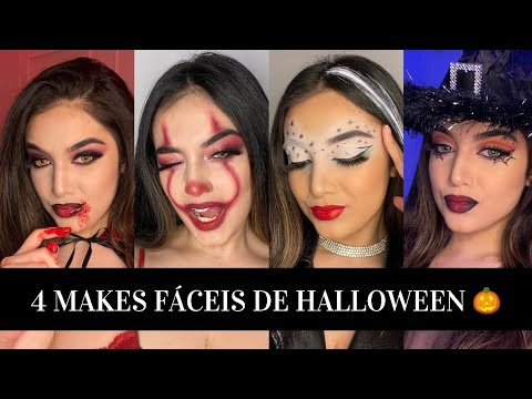 4 MAKES FÁCEIS DE HALLOWEEN 🎃 last minute makeup