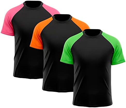 Kit 3 Camisetas Masculina Raglan Dry Fit Proteção Solar UV Básica Lisa Treino Academia Ciclismo 845