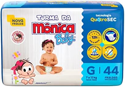 Fralda Turma da Mônica Baby Mega G 44 Unidades
