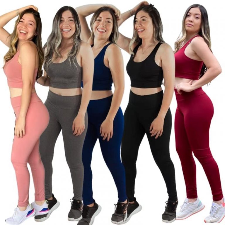 Conjunto Fitness Academia Feminino Calça Legging e Top Sem Bojo