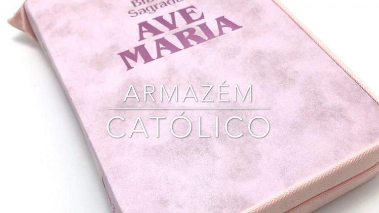 Biblia Sagrada Ziper Strike Média Rosa Ave Maria