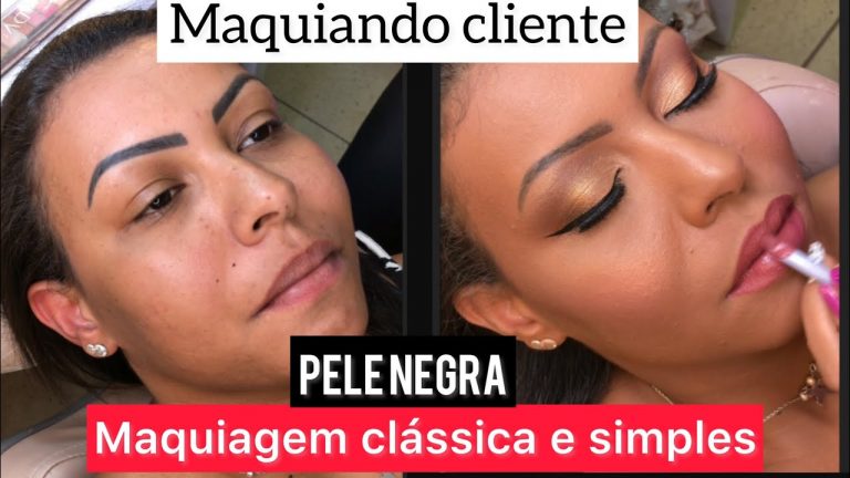 MAQUIANDO CLIENTE: Maquiagem clássica e simples| PELE NEGRA| #maquiandocliente