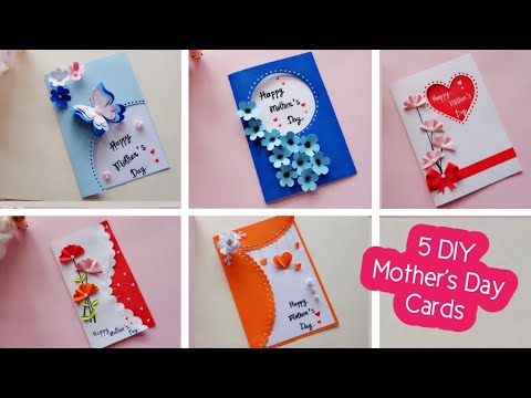 5 DIY Mother's Day greeting cards/Easy and Beautiful card | ทำการ์ดวันแม่ 5 แบบน่ารักๆ