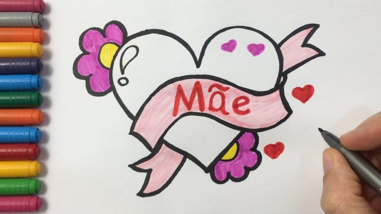 Como Desenhar um Cartão Para o Dia das Mães | Desenho de Coração