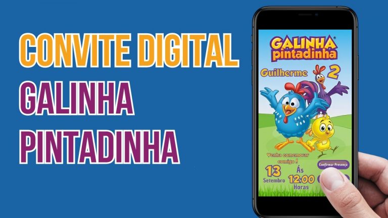 Convite Digital Interativo  Galinha Pintadinha no Canva